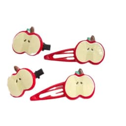 2pcs Cute Apple Hair Clip Star Duckbill Clip Sweet Girl Hair Pin Bangs Side Clip Woman Headwear Barrette Hair Accessories