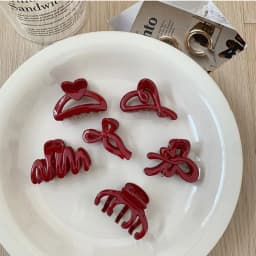 French Red Collection! small Grab clip feminine side bangs clip broken hairpin princess head clip hair Claw hair accessory