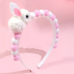 1pc Girls' Bunny Ear Fur Ball Headband Lovely Hair Accessory for Children Hair Bands for Girls Kids Headwear Headband