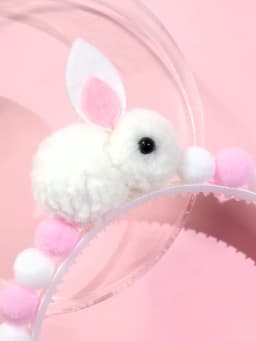 1pc Girls' Bunny Ear Fur Ball Headband Lovely Hair Accessory for Children Hair Bands for Girls Kids Headwear Headband
