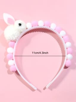 1pc Girls' Bunny Ear Fur Ball Headband Lovely Hair Accessory for Children Hair Bands for Girls Kids Headwear Headband