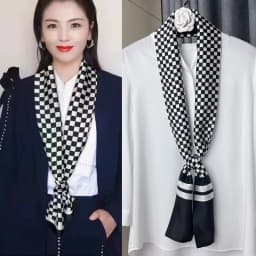 Luxury Design Skinny Silk Scarf Women Fashion Hair Ribbons Headbands Bandana Female Bag Wrist Wrap Neckerchief Foulard Neck Ties