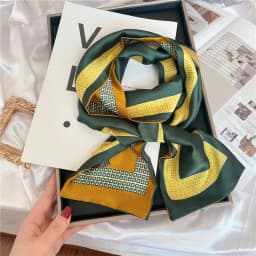 Luxury Design Skinny Silk Scarf Women Fashion Hair Ribbons Headbands Bandana Female Bag Wrist Wrap Neckerchief Foulard Neck Ties