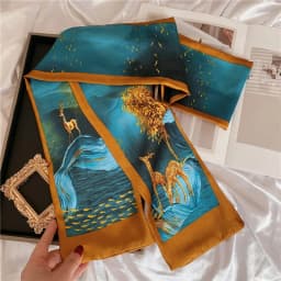 Luxury Design Skinny Silk Scarf Women Fashion Hair Ribbons Headbands Bandana Female Bag Wrist Wrap Neckerchief Foulard Neck Ties