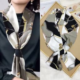 Luxury Design Skinny Silk Scarf Women Fashion Hair Ribbons Headbands Bandana Female Bag Wrist Wrap Neckerchief Foulard Neck Ties