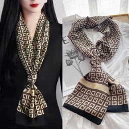 Luxury Design Skinny Silk Scarf Women Fashion Hair Ribbons Headbands Bandana Female Bag Wrist Wrap Neckerchief Foulard Neck Ties