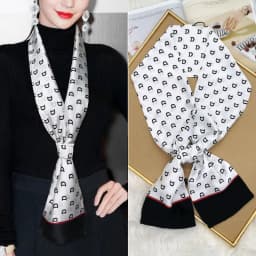 Luxury Design Skinny Silk Scarf Women Fashion Hair Ribbons Headbands Bandana Female Bag Wrist Wrap Neckerchief Foulard Neck Ties