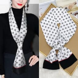 Luxury Design Skinny Silk Scarf Women Fashion Hair Ribbons Headbands Bandana Female Bag Wrist Wrap Neckerchief Foulard Neck Ties