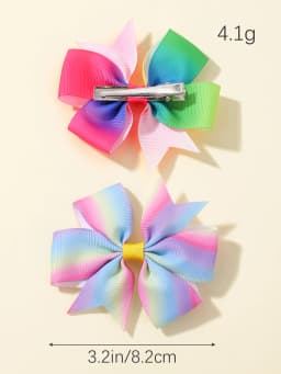 2pcs Girls Cute Printing Dot Bows Hair Accessories Hair Clips Handmade Bows Clips Hair Pin Kawaii Child Accessories