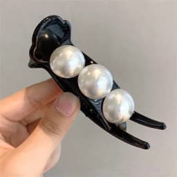 Elegant Pearl Hair Claws 7cm Strong Holder Acrylic Shark Jaw Clamps For Women Girls Fashion Hair Styling Tool Party Headwear