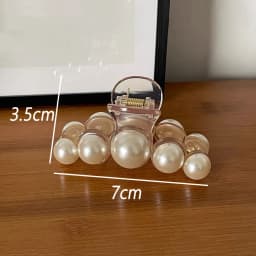 Elegant Pearl Hair Claws 7cm Strong Holder Acrylic Shark Jaw Clamps For Women Girls Fashion Hair Styling Tool Party Headwear