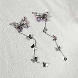 1pair Sweet Purple Butterfly Hairpins Korean Metal Tassel Hair Clips for Women Headwear Side Clip Cute Princess Hair Accessories