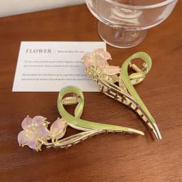 Fashion Flower Forest Gardenia Flower Claw Clips Grasping Women's Spring Summer New Style Metal Hair Clip Large Shark Clip