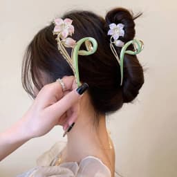 Fashion Flower Forest Gardenia Flower Claw Clips Grasping Women's Spring Summer New Style Metal Hair Clip Large Shark Clip