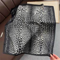 2025 New Leopard Scarf For Women 70 cm Square Soft Satin Scarves Neck Scarf Headscarf Bandanas Band Coll