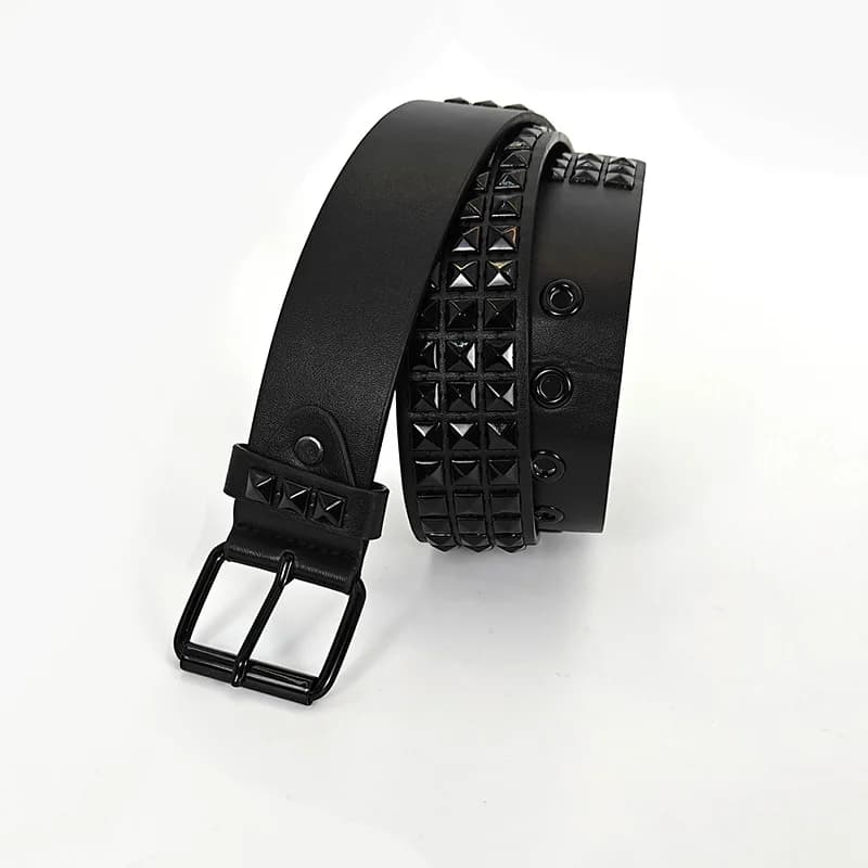 Black Fashion Rhinestone Rivet Jeans Belt Male Men&Women's Studded Belt Female Punk With Pin Buckle Gothic Accessories Y2K Belt