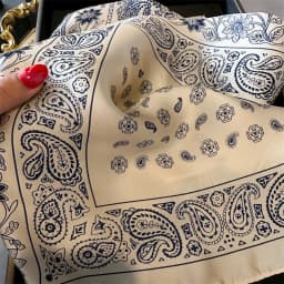 70*70cm Silk Square Scarf Women Soft Flower Print Hairband Foulard Neckerchief Hijab Tie Bag Ribbon Headband Fashion Bandana