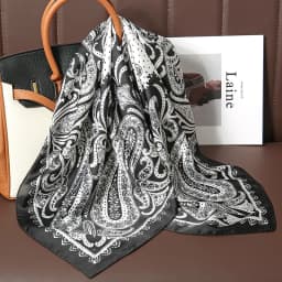 70*70cm Silk Square Scarf Women Soft Flower Print Hairband Foulard Neckerchief Hijab Tie Bag Ribbon Headband Fashion Bandana