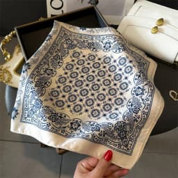 70*70cm Silk Square Scarf Women Soft Flower Print Hairband Foulard Neckerchief Hijab Tie Bag Ribbon Headband Fashion Bandana