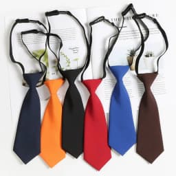 Boys Tie, Toddler Black/Red Tie, Pre-tie Clip on Ties for Boys