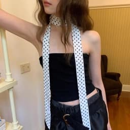 Retro Narrow LongThin Scarf Polka Dots Women Tie Multifunction Hairs Band Bags Handle Decoration Scarfs Fashion Accessories
