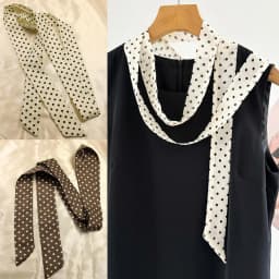 Retro Narrow LongThin Scarf Polka Dots Women Tie Multifunction Hairs Band Bags Handle Decoration Scarfs Fashion Accessories