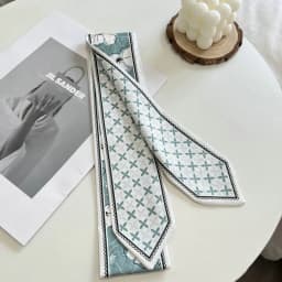 New Long Bag Scarf Women Hair Band Lady Accessories Print Skinny Scarves Headband Satin Ribbon Neck Tie Decorative Bag Scarves