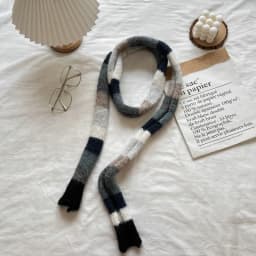 2025 Women's Thin Narrow Long Colorful Striped Scarf Autumn and Winter New Design Hot Girl All-Match Decorative Scarf
