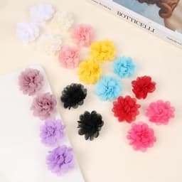 20Pcs Chiffon Flower Hair Clip Sweet Korean Style Floral Hairpin Cute Barrette For Women Girls Children's Headdress Accessories