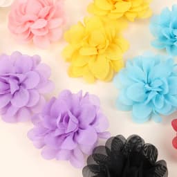 20Pcs Chiffon Flower Hair Clip Sweet Korean Style Floral Hairpin Cute Barrette For Women Girls Children's Headdress Accessories