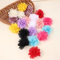 20Pcs Chiffon Flower Hair Clip Sweet Korean Style Floral Hairpin Cute Barrette For Women Girls Children's Headdress Accessories