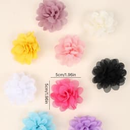 20Pcs Chiffon Flower Hair Clip Sweet Korean Style Floral Hairpin Cute Barrette For Women Girls Children's Headdress Accessories