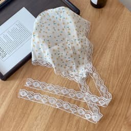 2025 Lace Headband Scarf for Women French Style Triangle Bandana with Integrated Headwrap Pastoral Chic Hair Accessory