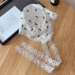 2025 Lace Headband Scarf for Women French Style Triangle Bandana with Integrated Headwrap Pastoral Chic Hair Accessory
