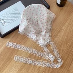 2025 Lace Headband Scarf for Women French Style Triangle Bandana with Integrated Headwrap Pastoral Chic Hair Accessory