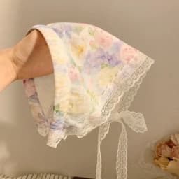 2025 Lace Headband Scarf for Women French Style Triangle Bandana with Integrated Headwrap Pastoral Chic Hair Accessory