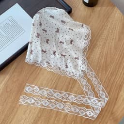2025 Lace Headband Scarf for Women French Style Triangle Bandana with Integrated Headwrap Pastoral Chic Hair Accessory