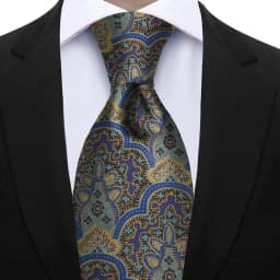 Luxury 7CM Floral Paisley Necktie Green Blue Ties For Man Groom Groomsman Jacquard Woven Ascot Formal Business Party Accessories