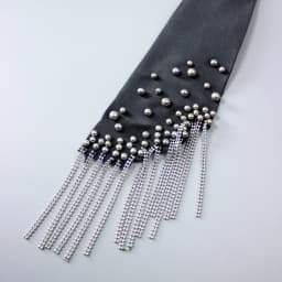 One Piece of Ladies' Tassel Cravat. It Is Studded with Beads and Has a Chain Design, Featuring a Bohemian, punk, and Industrial