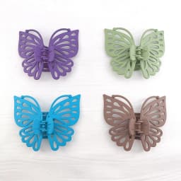 9cm Sweet Women Girl Young Fashion Gift Back Head Clip Hairpin Candy Color Single Layer Hollow Wing Antennae Butterfly Hair Claw