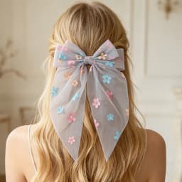 BABY BOWS 1Pcs Big Bowknot Yarn Hair Clip for Women Girls Elegant Polka Dot Hairgripes 6x11inch Ponytail Holder Headwear Clips