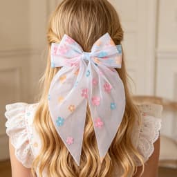 BABY BOWS 1Pcs Big Bowknot Yarn Hair Clip for Women Girls Elegant Polka Dot Hairgripes 6x11inch Ponytail Holder Headwear Clips
