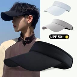 Man Summer UV Protection Hat Adjustable Soild Beach Sunshade Casual Hat for Camping Fishing Traveling