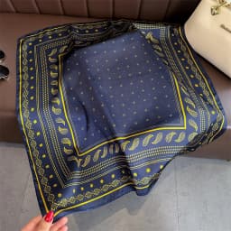 2025 70cm Silk Square Satin Scarf Women Paisley Print Neck Tie Summer Hair Wrist Bandana Headkerchief Shawl Wrap Hijab Echarpe
