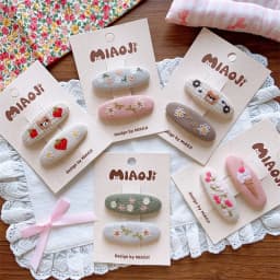 New Children Embroidered Cute Flower Hair Clips Fashion Sweet School Girls Water Droplet Hairpin Girl Baby Kid Headwear BB Clips