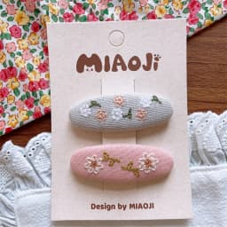 New Children Embroidered Cute Flower Hair Clips Fashion Sweet School Girls Water Droplet Hairpin Girl Baby Kid Headwear BB Clips