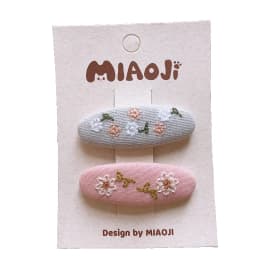 New Children Embroidered Cute Flower Hair Clips Fashion Sweet School Girls Water Droplet Hairpin Girl Baby Kid Headwear BB Clips