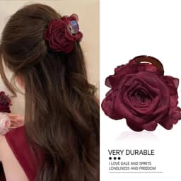 Elegant Rose Flower Hair Claw For Women Girls Sweet Hair Ornament Back Head Floral Hair Clip Hairpin Fashion Hair Accessories