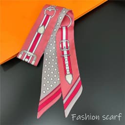 Women Summer Pink Polka Dot Scarf Bag Ribbon Decorative Handles Printed Long Streamer Fashion Accessory for Celebrations