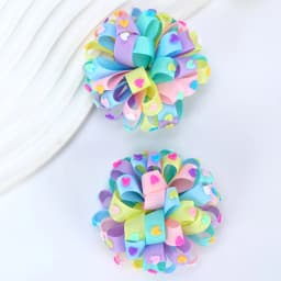 2Pcs Flower Hair Clips Sweet Hydrangea Heart Decoration Hairpin Cute Floral Barrette Girls Kid School Headdress Hair Accessoires